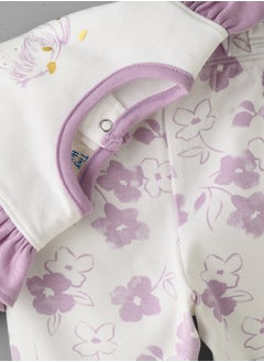Tiny Hug Girls' Ruffled Sleeve Peplum Top and Floral Leggings Set  - Image 4