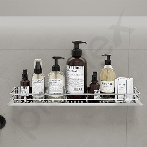 Plantex Bathroom Accessories/Stainless Steel Bathroom Shelf with Railings/Washroom Shelf/Bathroom Organizer (18 inches, Chrome) - Image 4