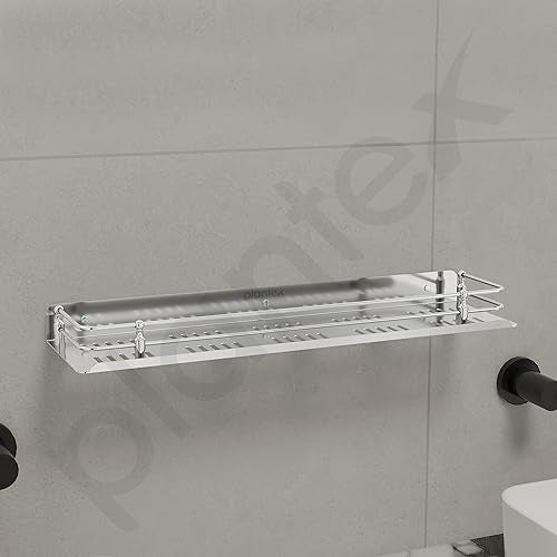 Plantex Bathroom Accessories/Stainless Steel Bathroom Shelf with Railings/Washroom Shelf/Bathroom Organizer (18 inches, Chrome) - Image 5