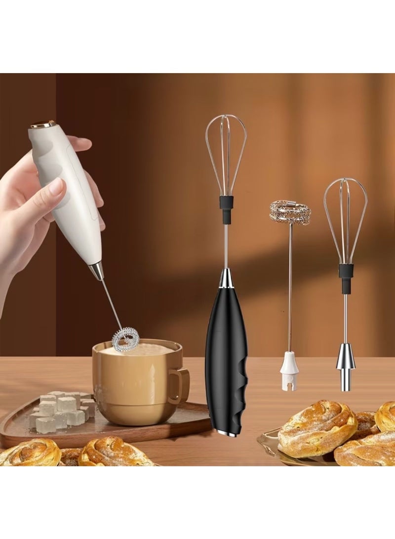 Portable electric milk frother - egg whisk, coffee whisk, latte, cappuccino, matcha with lightweight plastic bowl, ideal for travel, camping and picnics - suitable for coffee and tea drinks - Image 2