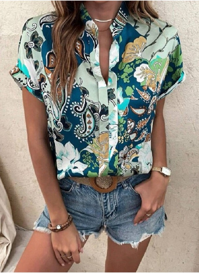 SoBe V Neck Bat Sleeve Moskrepe Blouse.Made inTurkiye  - Image 4