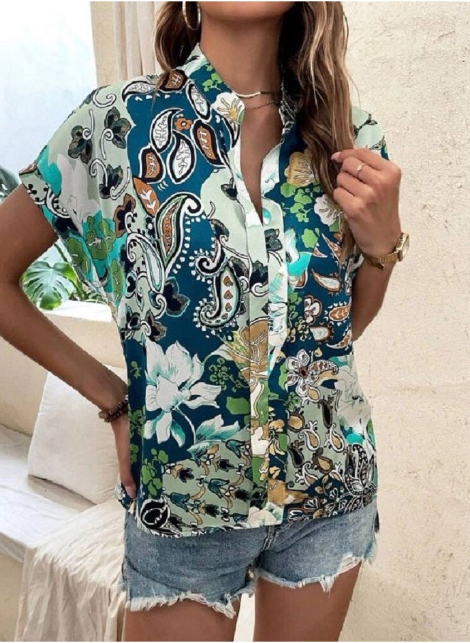 SoBe V Neck Bat Sleeve Moskrepe Blouse.Made inTurkiye  - Image 3