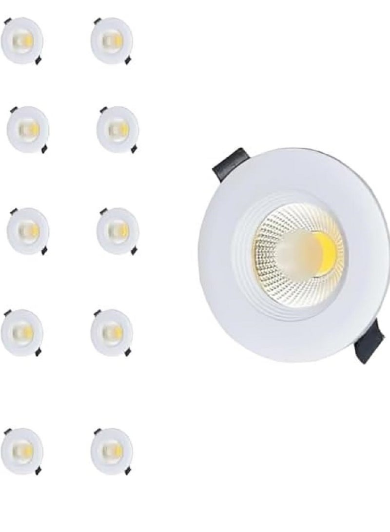 Loquat 10pcs LED COB Ceiling Light Downlight Energy Saving 7W 2 Years Warranty Yellow Plastic - Image 1