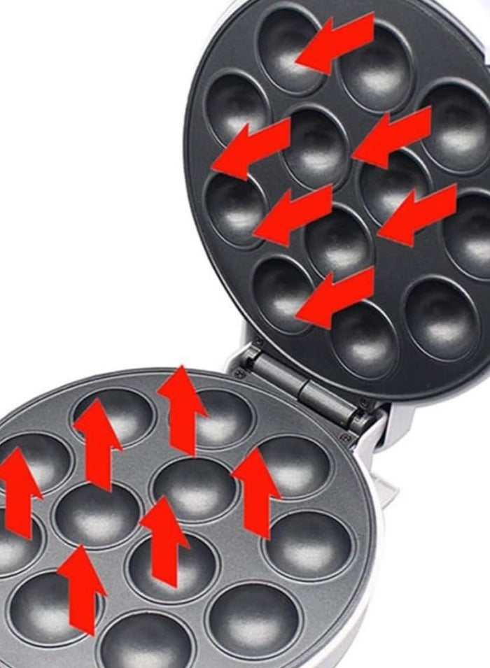 Electric Cake Pop Maker with 12 Slots – Non-Stick Donut & Pancake Maker for Mini Treats – Compact Baking Machine for Home Kitchen & Parties  - Image 2