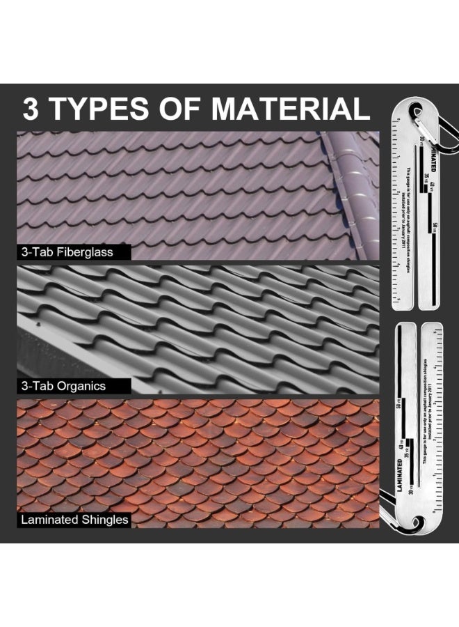 2pcs Shingle Gauge, 4/09 Shingle Gauge Portable Roof Pitch Gauge with Carabiner Shingle Gauge Tool for Measuring and Analyzing The Thickness of Roof Tiles - Image 4