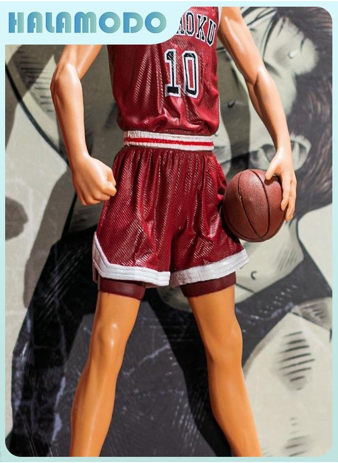 HALAMODO - Slam Dunk: Super Large Standing Sakuragi Hanamichi with Interchangeable Head (Red) from Shohoku High School - Handmade Model Figure Decoration 31 cm - Image 1