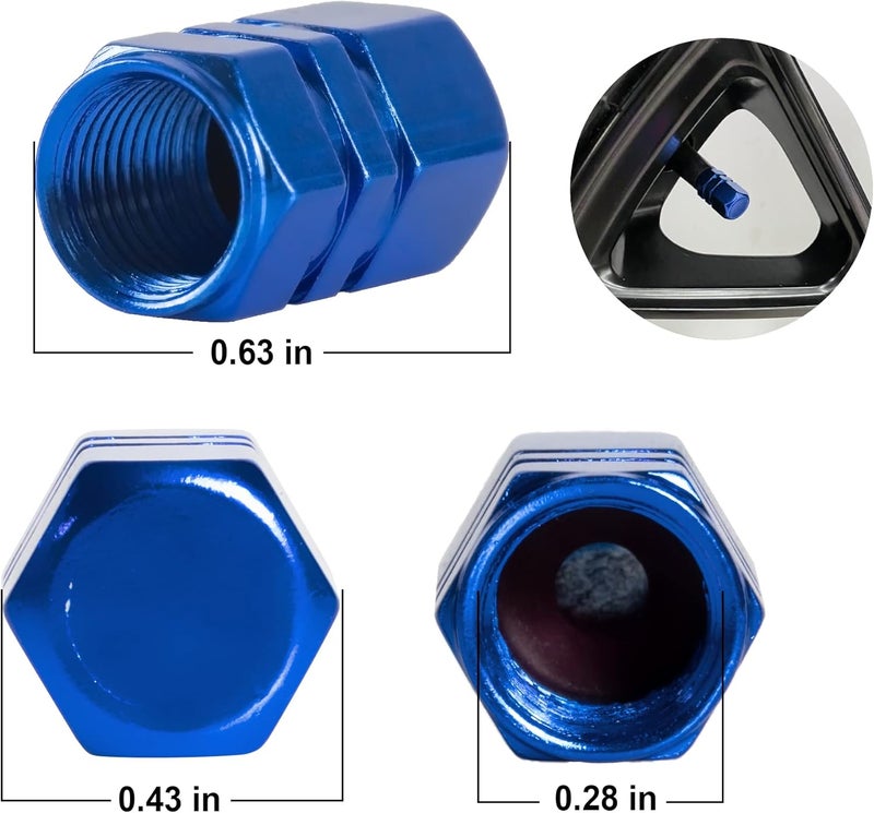 JUSTTOP Car Tire Valve Stem Caps, 12pcs Air Caps Cover, Universal for Cars, SUVs, Bike, Trucks and Motorcycles-Blue - Image 2