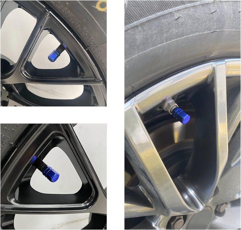 JUSTTOP Car Tire Valve Stem Caps, 12pcs Air Caps Cover, Universal for Cars, SUVs, Bike, Trucks and Motorcycles-Blue - Image 5