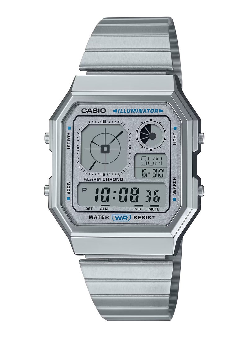 CASIO Vintage Digital Stainless Steel Watch A130WE-7A- 33.9mm - Image 1
