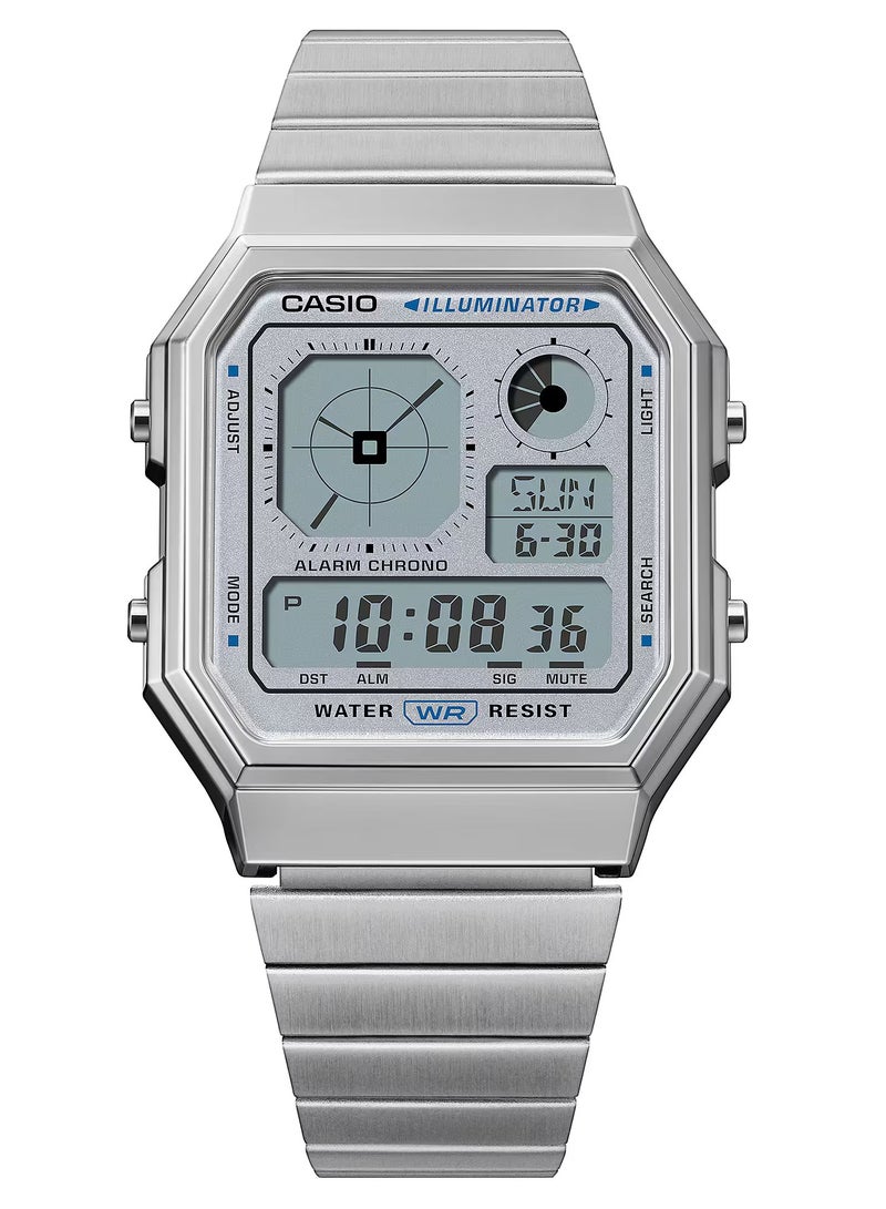 CASIO Vintage Digital Stainless Steel Watch A130WE-7A- 33.9mm - Image 2