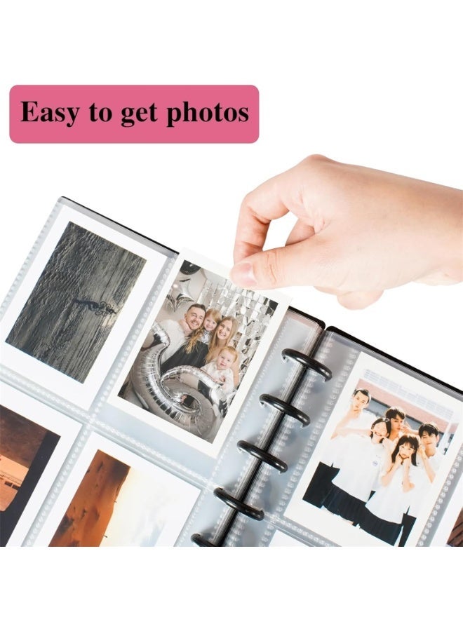 ألبوم بطاقات صور مع 30 صفحة داخلية، حامل بطاقات صور 3 إنش (7.6 سم)، 7 حلقات، يتسع لـ 120 صورة - Image 4