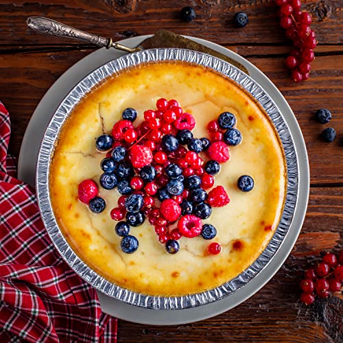 NoCry Premium Disposable Pie Pans (50 Pack) — 9 Inch Foil Aluminum Tins with Full Curl Lip for Baking Delicious Tarts or Crispy Pastry Crusts — Lightweight Yet Sturdy — Even Heat Distribution - Image 4