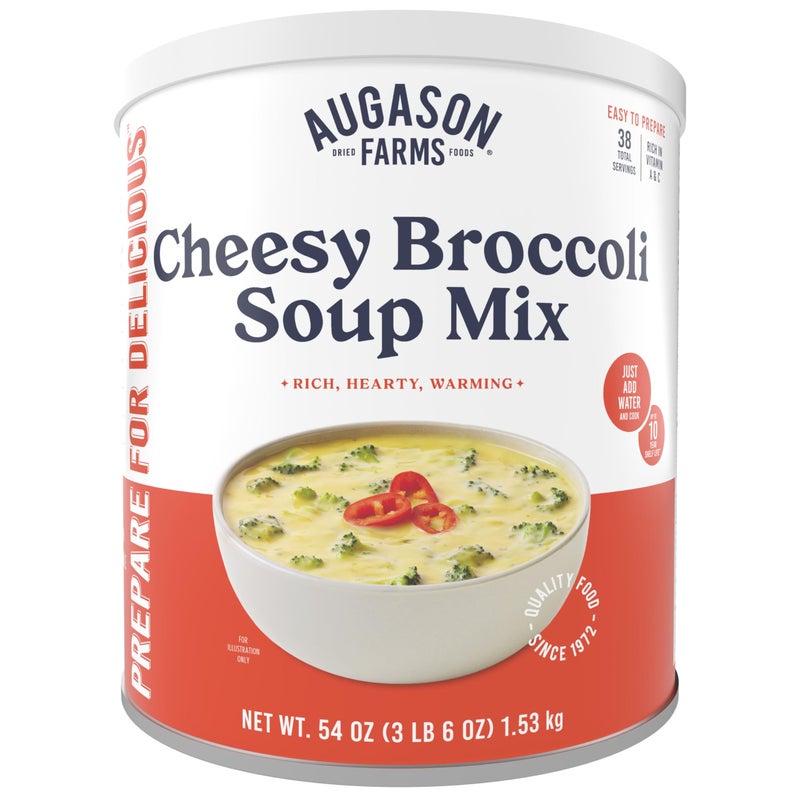 Augason Farms Cheesy Broccoli Soup Mix Can Emergency Food Supply Everyday Meals 38 Servings - Image 3