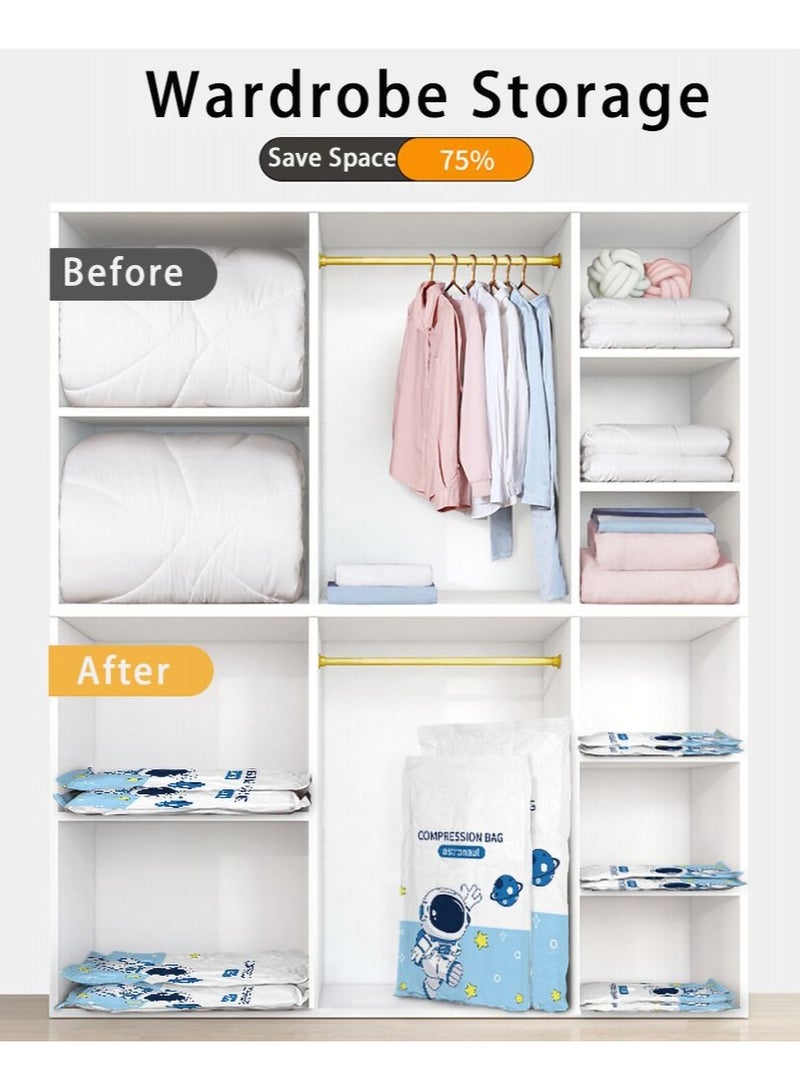 Vacuum Storage Bags, Compression Sealer Bags with Electric Suction Pump, Reusable Vacuum Compression Bags for Clothes, Quilt, Travel (3 Size: Small, Medium, Large) - Image 3