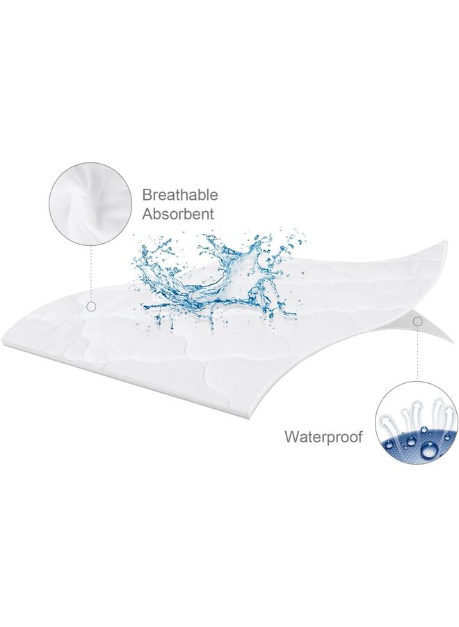 2PCSBassinet Mattress Pad Cover, Waterproof, Fits for All Mainstream Bassinet - Rectangle, Oval, Hourglass, Ultra Soft Microfiber Surface, Washer Dryer?Grey and White? - Image 3