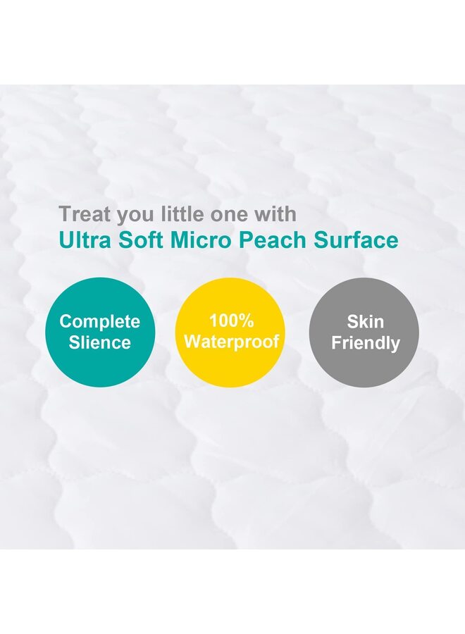 2PCSBassinet Mattress Pad Cover, Waterproof, Fits for All Mainstream Bassinet - Rectangle, Oval, Hourglass, Ultra Soft Microfiber Surface, Washer Dryer?Grey and White? - Image 5