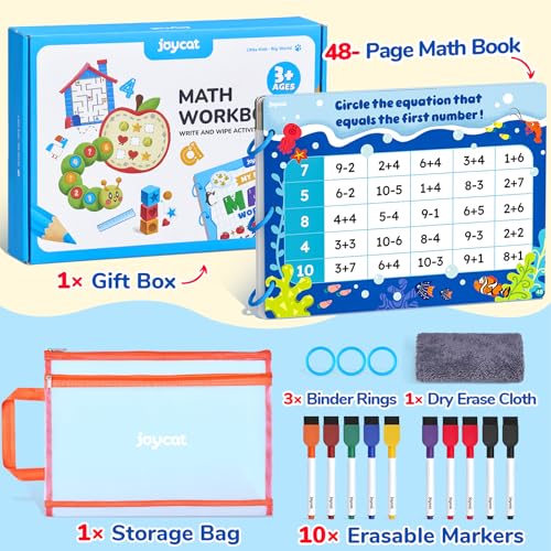 JoyCat Math Game Book Preschool Learning Activity for Kids Ages 35 Number Tracing Workbooks Math Learning Tools Travel Cars Activities Educational Gift Toys for Girls and Boys Ages 48 - Image 5
