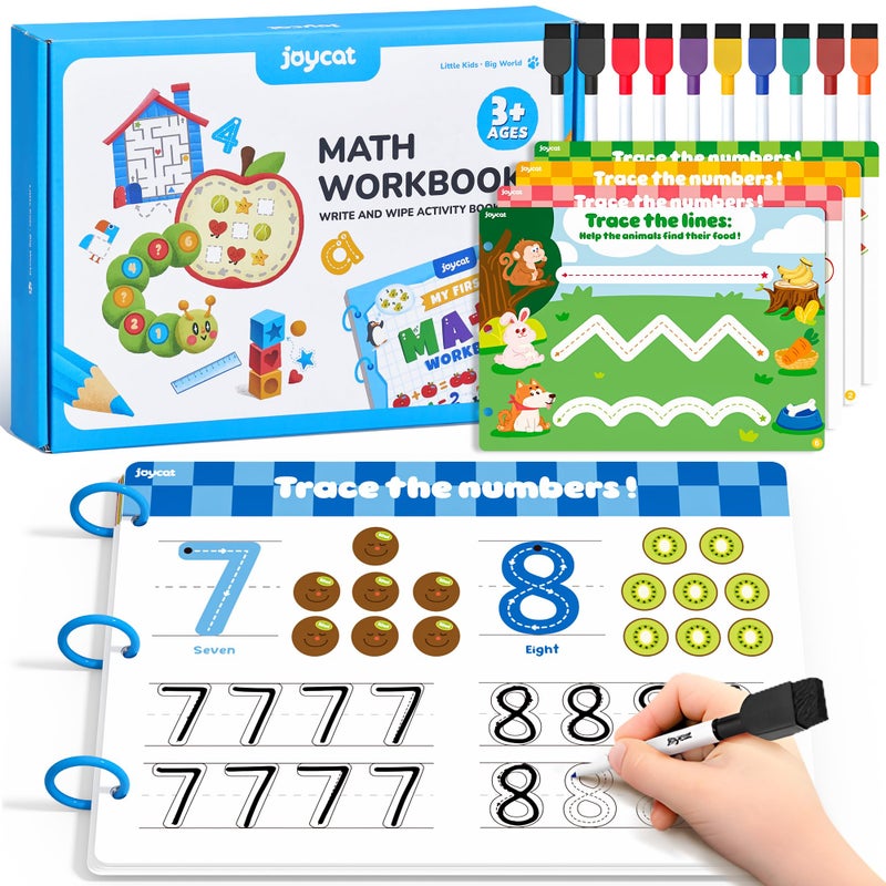 JoyCat Math Game Book Preschool Learning Activity for Kids Ages 35 Number Tracing Workbooks Math Learning Tools Travel Cars Activities Educational Gift Toys for Girls and Boys Ages 48 - Image 3