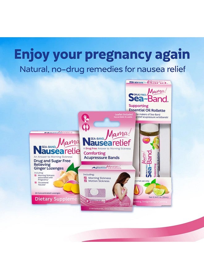 سي-باند مجموعة سي-باند ماما! لتخفيف الغثيان أثناء الحمل، مع أشرطة ضغط مضادة للغثيان، وأقراص استحلاب الزنجبيل، ولفائف الزيوت العطرية - Image 2