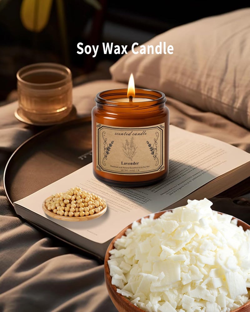 POOTES Candles for Home Scented, 16oz Large Soy Wax Lavender Scented Candle, 100 Hour Burn Time, Aromatherapy Candle, Ideal for Christmas, Anniversary, Birthday Gift - Image 3