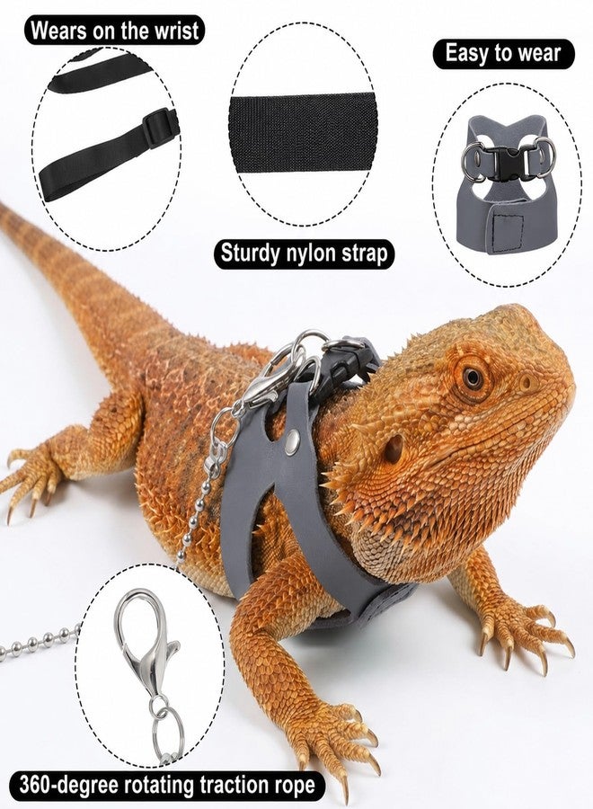 Xosjska 3 Pack Bearded Dragon Leash and Harness Set - Image 3