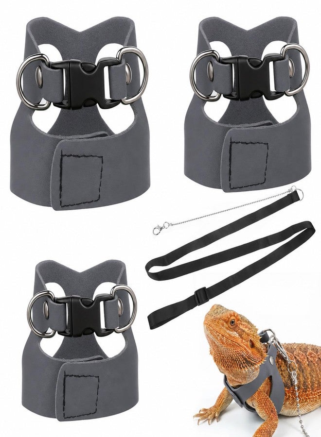 Xosjska 3 Pack Bearded Dragon Leash and Harness Set - Image 1