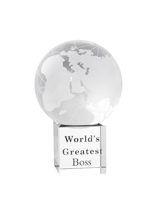 LONGWIN World's Greatest Boss 2.76" Crystal Globe Awards - Gifts for Boss Unique Bosses Day Birthday Christmas Thanks Giving Day Gift for Boss - Image 1
