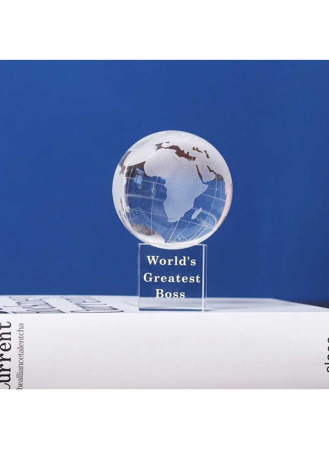 LONGWIN World's Greatest Boss 2.76" Crystal Globe Awards - Gifts for Boss Unique Bosses Day Birthday Christmas Thanks Giving Day Gift for Boss - Image 4