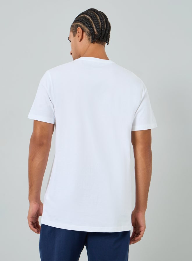 Styli Men White Crew Neck Regular Fit T-Shirt - Image 5