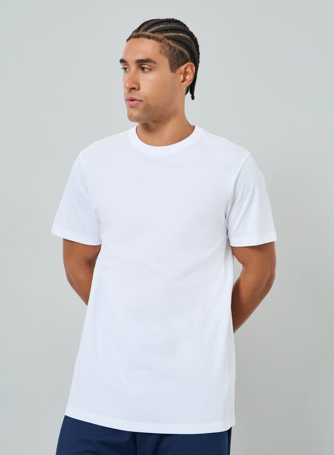 Styli Men White Crew Neck Regular Fit T-Shirt - Image 1