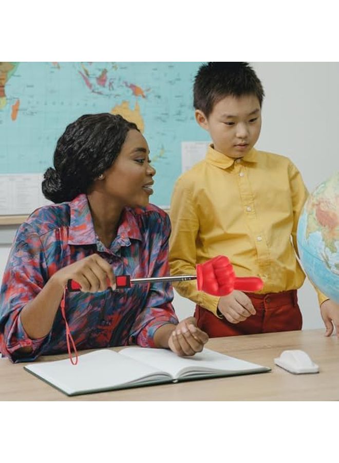 Red Retractable Teaching Pointer Stainless Steel Telescopic Classroom Whiteboard Indicator - Image 4