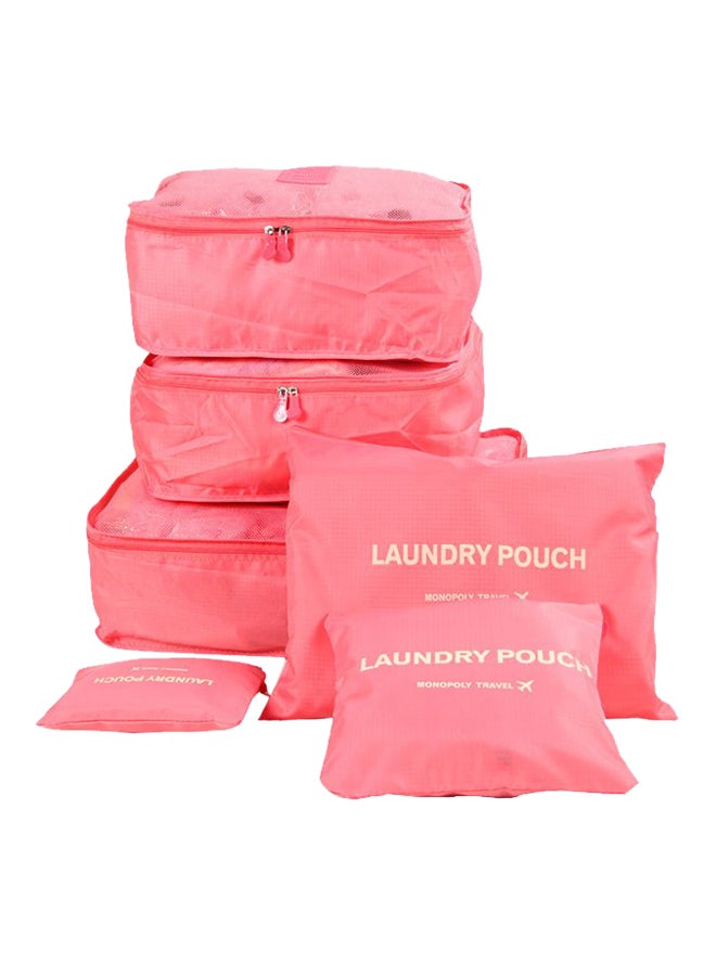 6-Piece Laundry Travel Pouch Set Pink