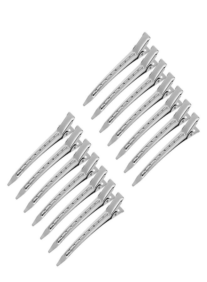VIVIAN Professional Steel Silver Section Hair Clips for Hair Styling for Parlous, Women Metallic Use - Pack of 12P - Image 1