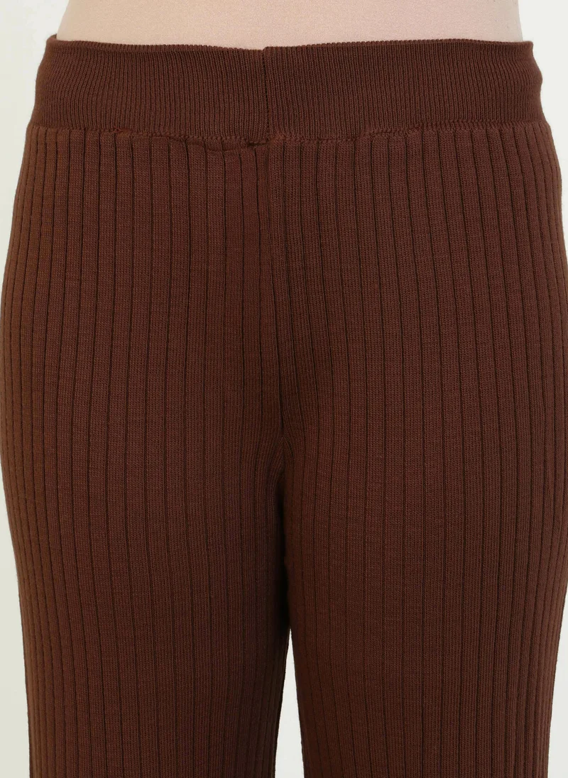 Por La Cara By Modanisa Brown - Knit Pants - Por La Cara