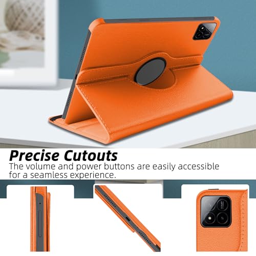 TGK 360 Rotatable Smart Flip Cover for Xiaomi Mi Pad 7 11.2 inch Case/Pad 7 Pro (Orange) - Image 4