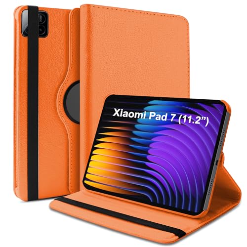 TGK 360 Rotatable Smart Flip Cover for Xiaomi Mi Pad 7 11.2 inch Case/Pad 7 Pro (Orange) - Image 1