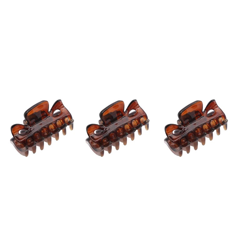 Parcelona French Classic Very Small 1 1/2" Claw Clips with Tight Spring Set of 3 Girls Hair Jaw Claw Clips Durable Styling Women Hair Accessories, Made in France (Tortoise Shell Brown) - Image 1