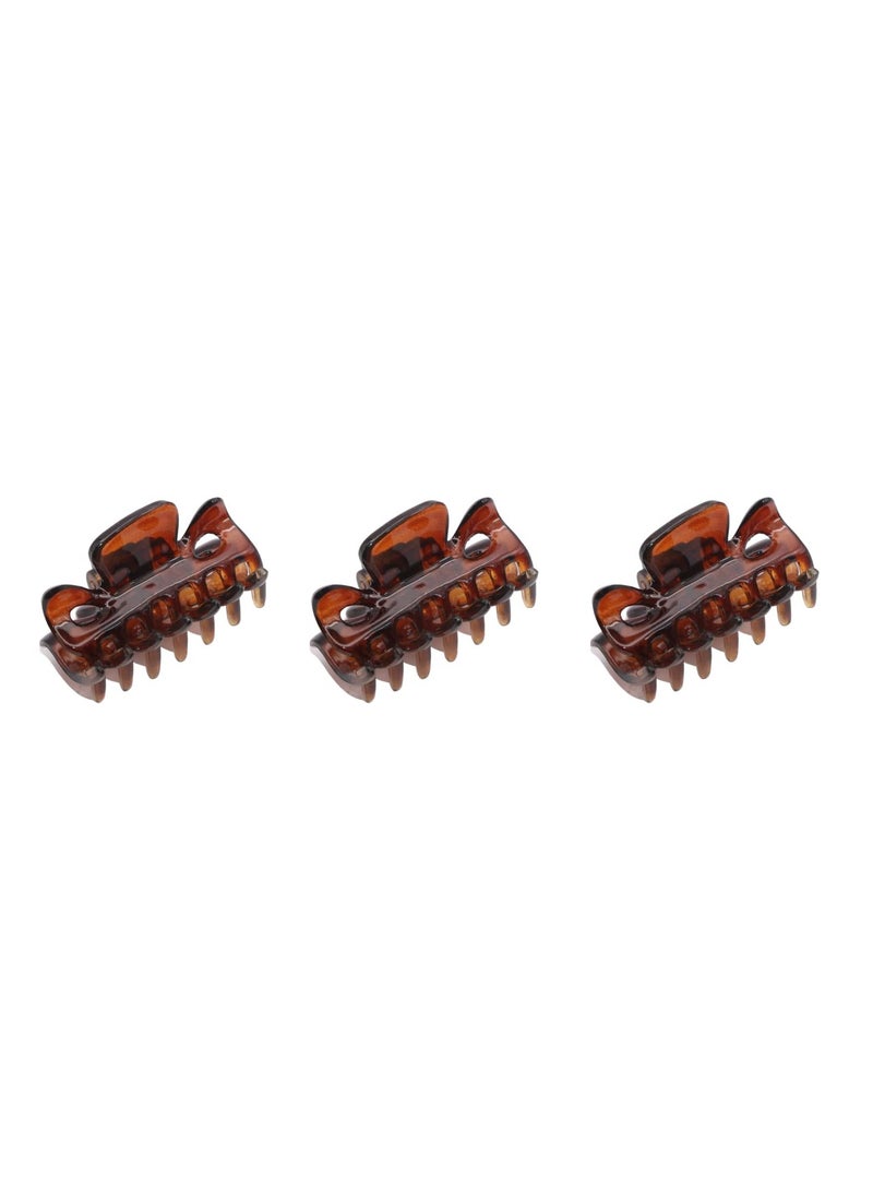 Parcelona Parcelona French Classic Very Small 1 1/2" Claw Clips with Tight Spring Set of 3 Girls Hair Jaw Claw Clips Durable Styling Women Hair Accessories, Made in France (Tortoise Shell Brown) - Image 1