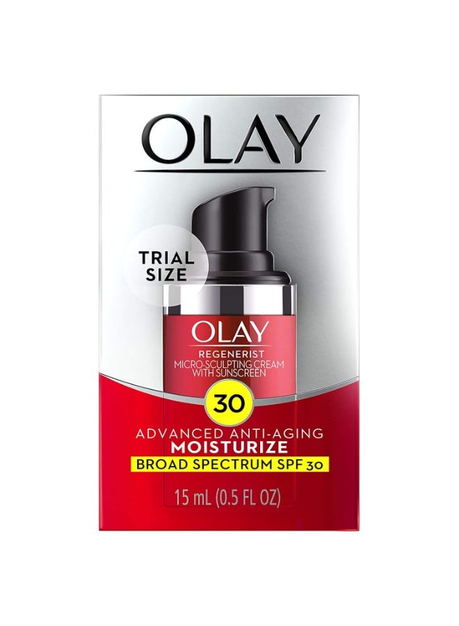 Olay Regenerist Micro-Sculpting Cream Face Moisturizer with Sunscreen, SPF 30, Trial Size 0.5 oz - Image 2