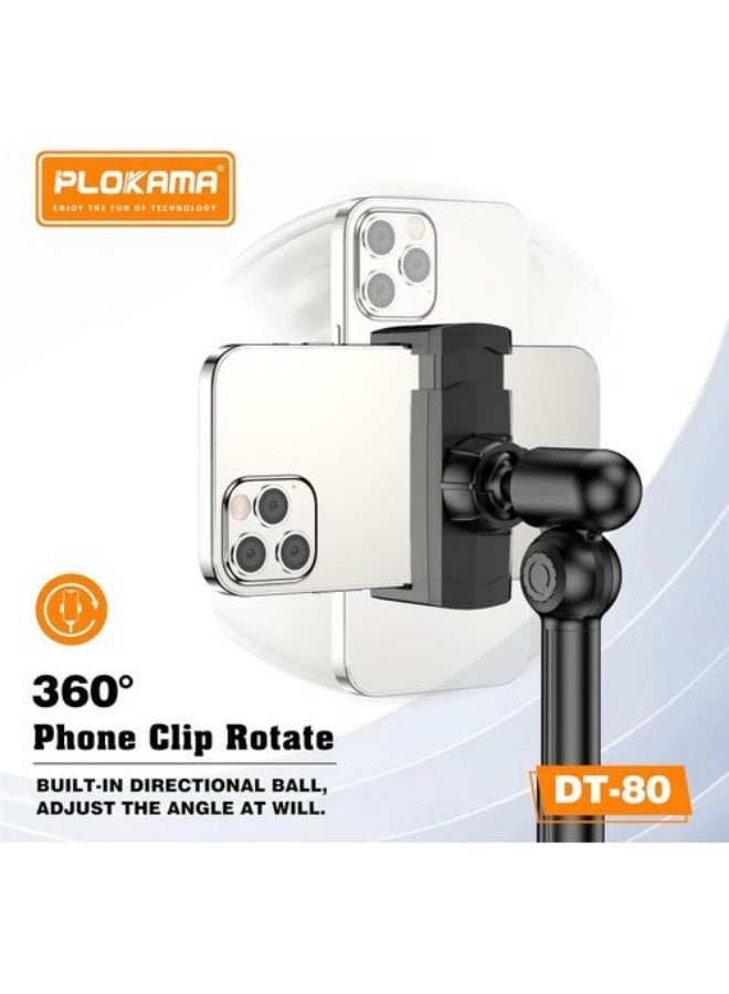 PLOKAMA DT-80 Tablet and Phone Holder - 360° Rotating Adjustable Stand for Hands-Free Viewing, Live Streaming, and Desktop Use - Image 5