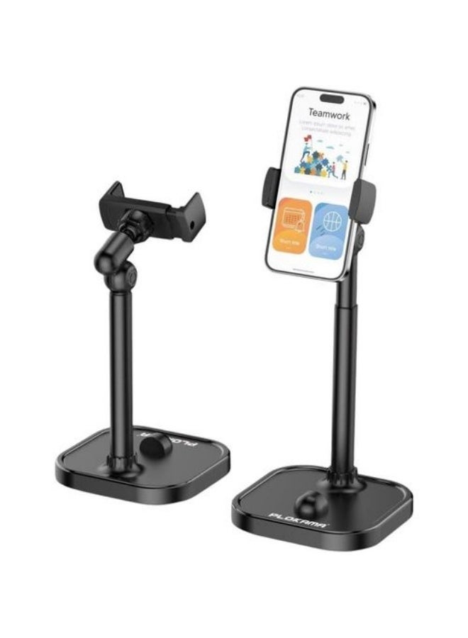 PLOKAMA DT-80 Tablet and Phone Holder - 360° Rotating Adjustable Stand for Hands-Free Viewing, Live Streaming, and Desktop Use - Image 1
