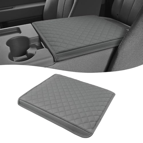 KBH Center Console Armrest Cover for 2011 2012 2013 2014 Ford F150, Truck Accessories, Middle Console Arm Rest Lid Protector, PU Leather, Anti-Scratch, Dark Gray (Fits Jump Seat Console Only) - Image 1
