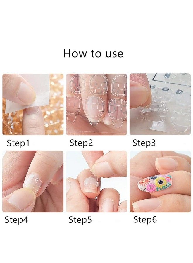 FDSHIP 5 Sheets 120Pc Doubleside Nail Glue Sticker (With Nail File And Small Stick) False Nail Glue Jelly Gel Tape Adhesive Tabs Nail Glue Transparent Flexible Adhesive Fake Nails Tips For Manicure - Image 4