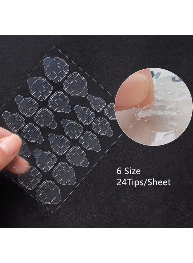 FDSHIP 5 Sheets 120Pc Doubleside Nail Glue Sticker (With Nail File And Small Stick) False Nail Glue Jelly Gel Tape Adhesive Tabs Nail Glue Transparent Flexible Adhesive Fake Nails Tips For Manicure - Image 5