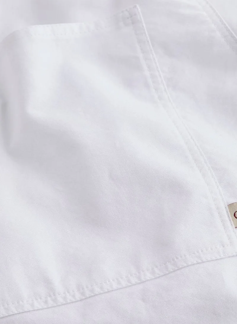 Calvin Klein Jeans Bright White Short Sleeve Oxford Shirt for Men | Best Price UAE