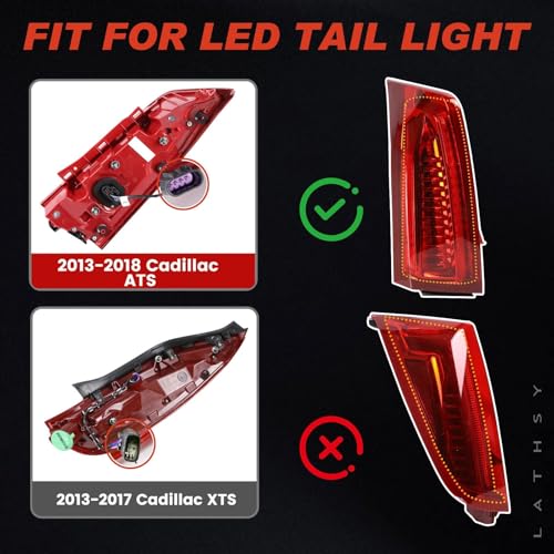 Lathsy LED Tail Light Assembly Compatible with 2013-2018 Cadillac ATS Left Driver Side Taillight Replace 84081571 - Image 4