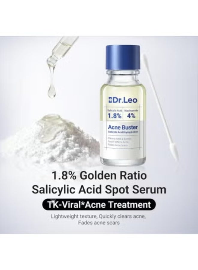 Dr.Leo 1.8% Salicylic Acid Spot Serum, Acne Treatment for Acne-Prone Sensitive Skin | Niacinamide, Fast Pimple Relief, Fades Acne Marks, Overnight & Period Breakouts, 0.34 fl oz (20 ml) - Image 3