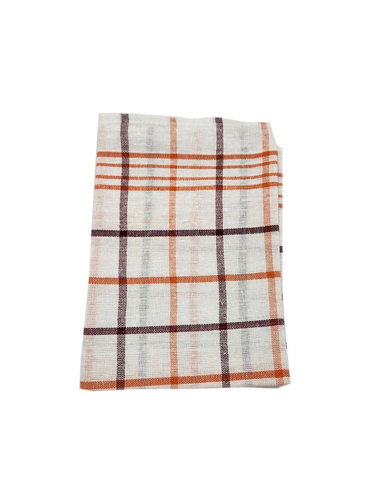 بيفت طقم مناشف شاي مربعات متعددة باللونين الأخضر والبرتقالي (50 × 70 سم) من 6 قطع - Image 2