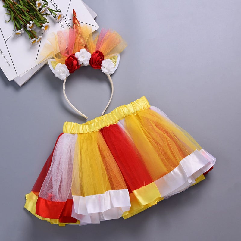 Ins Popular Pettiskirt Tutu Children'S Skirt New Girls' Colorful Christmas Stage Half-Length Yarn - Image 1