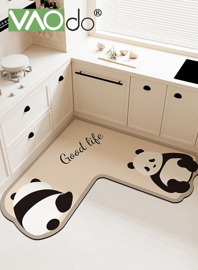 فاو دو سجادة مطبخ غير منتظمة، سجادة مطبخ مبطنة مضادة للتعب، سجادة مكتب غير قابلة للانزلاق، سجادة مطبخ مقاومة للأوساخ وسهلة التنظيف للمطبخ والأرضية والمكتب والحمام 80*80 سم - Image 1